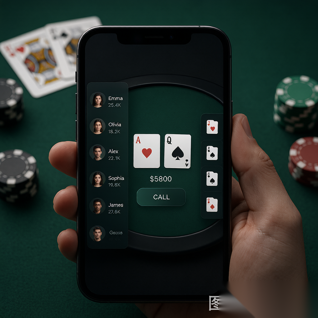 德扑圈HHpokerAPP游戏大厅主界面完整展示截图，包含房间列表、个人信息、背包商城、活动中心等核心功能模块的精美界面设计布局